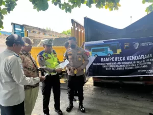 Satlantas Polres Semarang Gelar Ramp Check, Guna Pastikan Kendaraan Dan Pengemudi Laik Jalan
